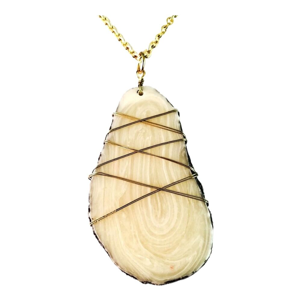 Boutique Statement Necklace Wrapped Simulated Sto… - image 4